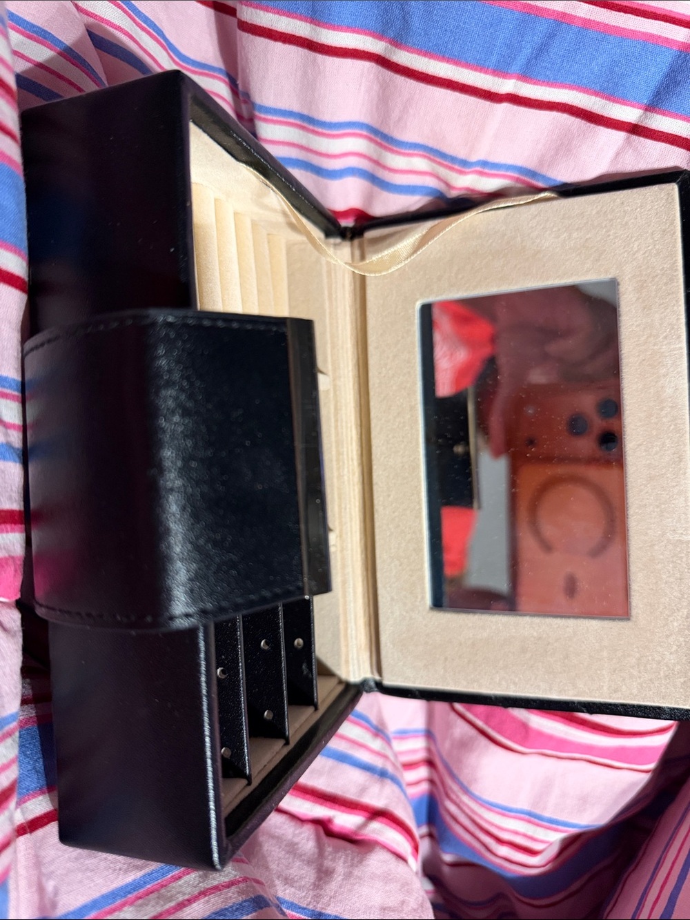Black Jewelry Organizer Case with Mirror